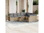 Ensemble de mobilier de jardin beige 10 pièces avec coussins, 55 x 55 x 37 cm - dlz1766569340842