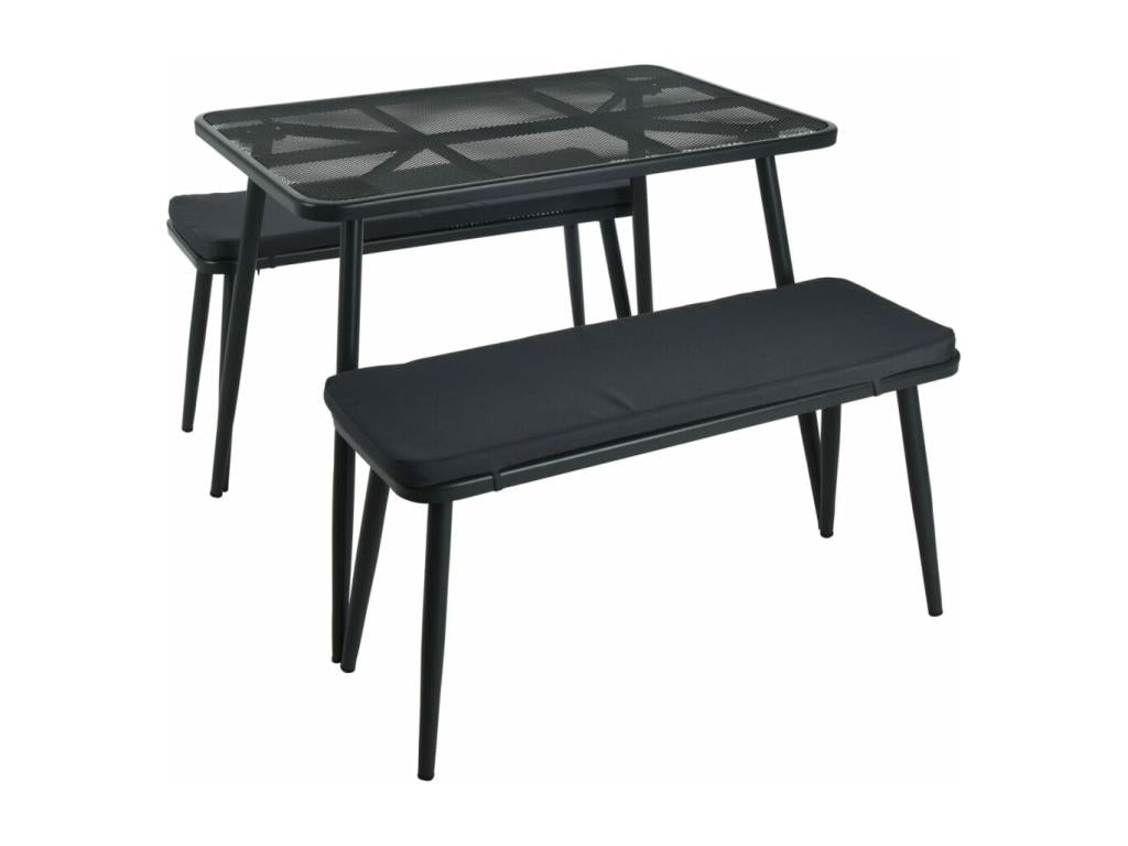 Ensemble de mobilier de jardin gris, 62 x 62 x 69 cm