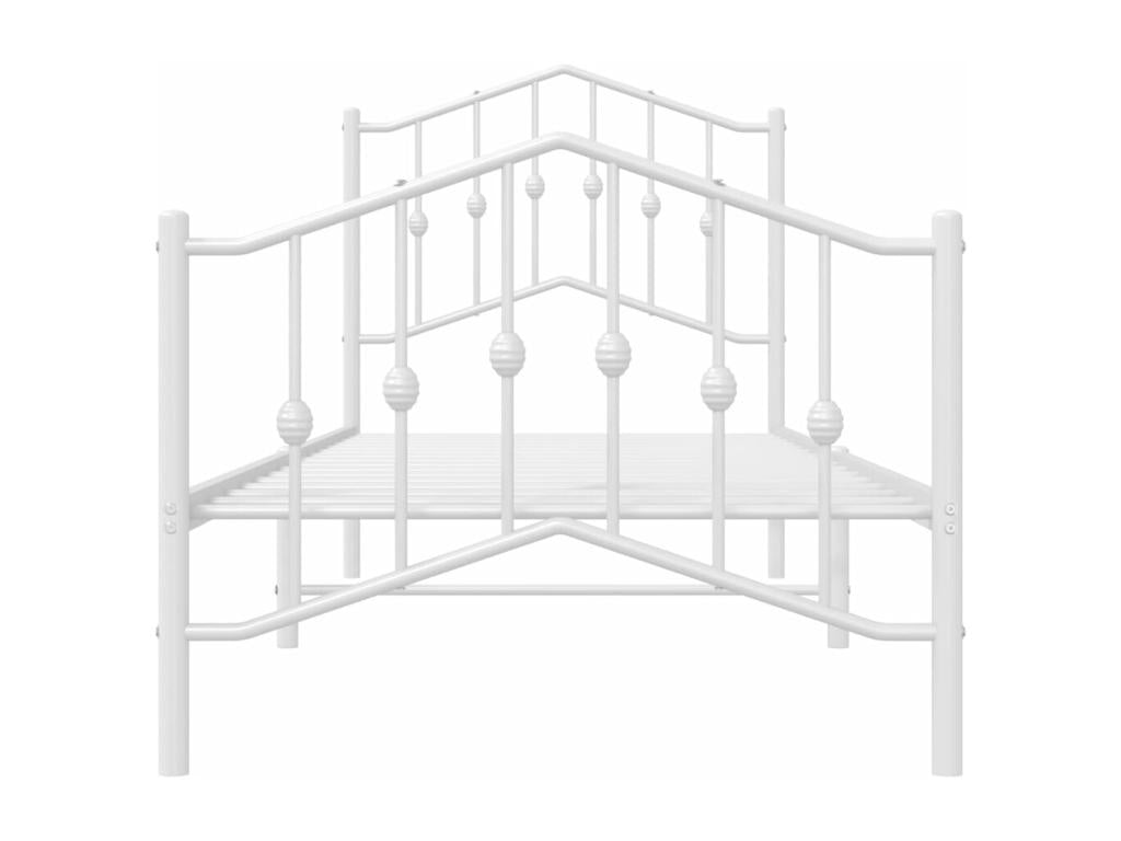 Cadre de lit en métal blanc, 207 x 85 x 98 cm