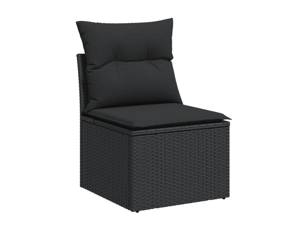 Ensemble de mobilier de jardin noir 9 pièces avec coussins, 55 x 55 x 37 cm - dlz1766569119646