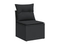 Ensemble de mobilier de jardin noir 9 pièces avec coussins, 55 x 55 x 37 cm - dlz1766569119646