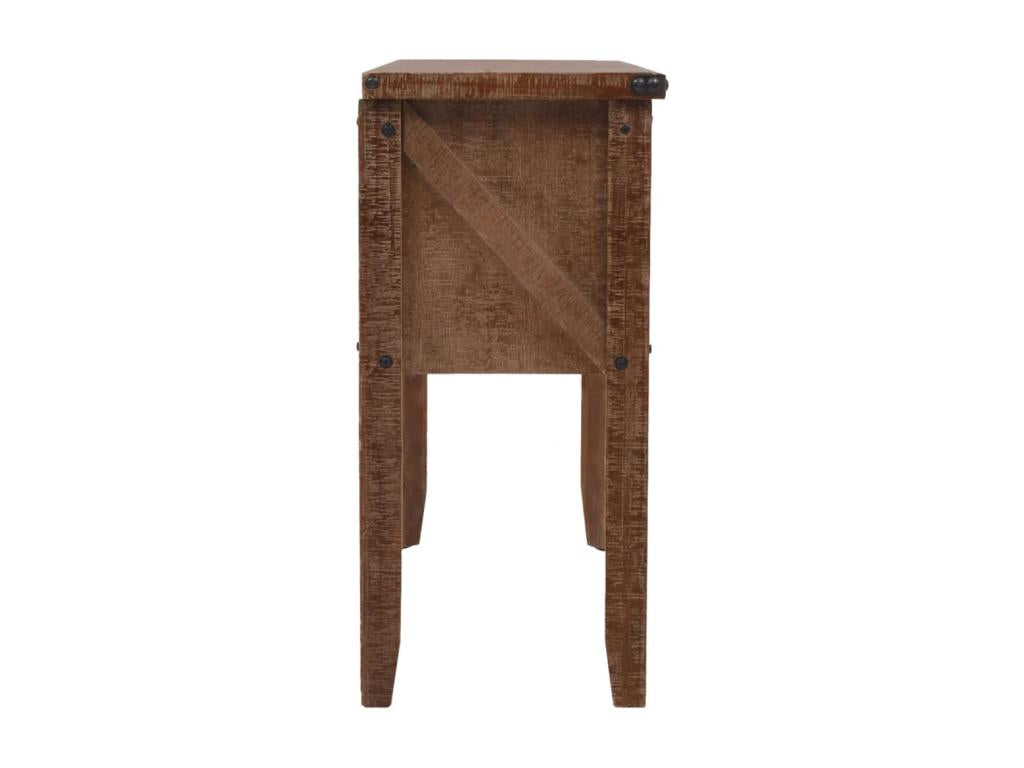 Table en bois massif marron, 131 x 35,5 x 75 cm