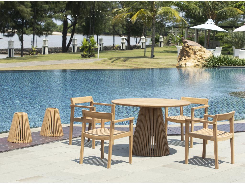 Table de salle à manger naturelle, 120 x 120 x 75 cm