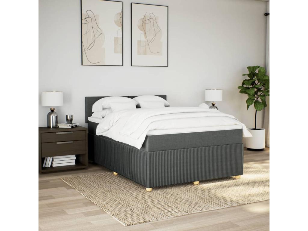 Matelas en tissu gris, 200 x 144 x 100,5 cm