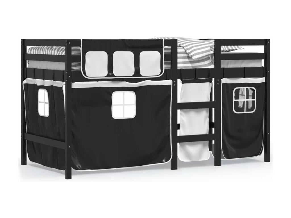 Cadre de lit en pin blanc, 205,5 x 95,5 x 113,5 cm