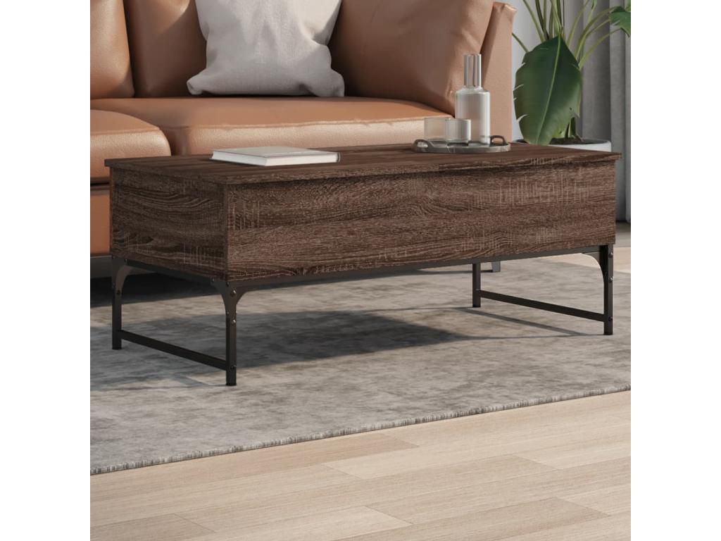 Table basse en métal marron, 100 x 50 x 40 cm