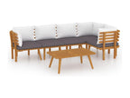 Ensemble de mobilier de jardin marron 6 pièces avec coussins, 90 x 55 x 35 cm
