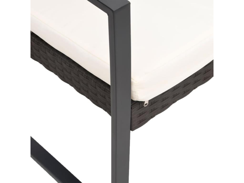 Ensemble de mobilier de jardin marron 5 pièces avec coussins, 40 x 40 x 41 cm