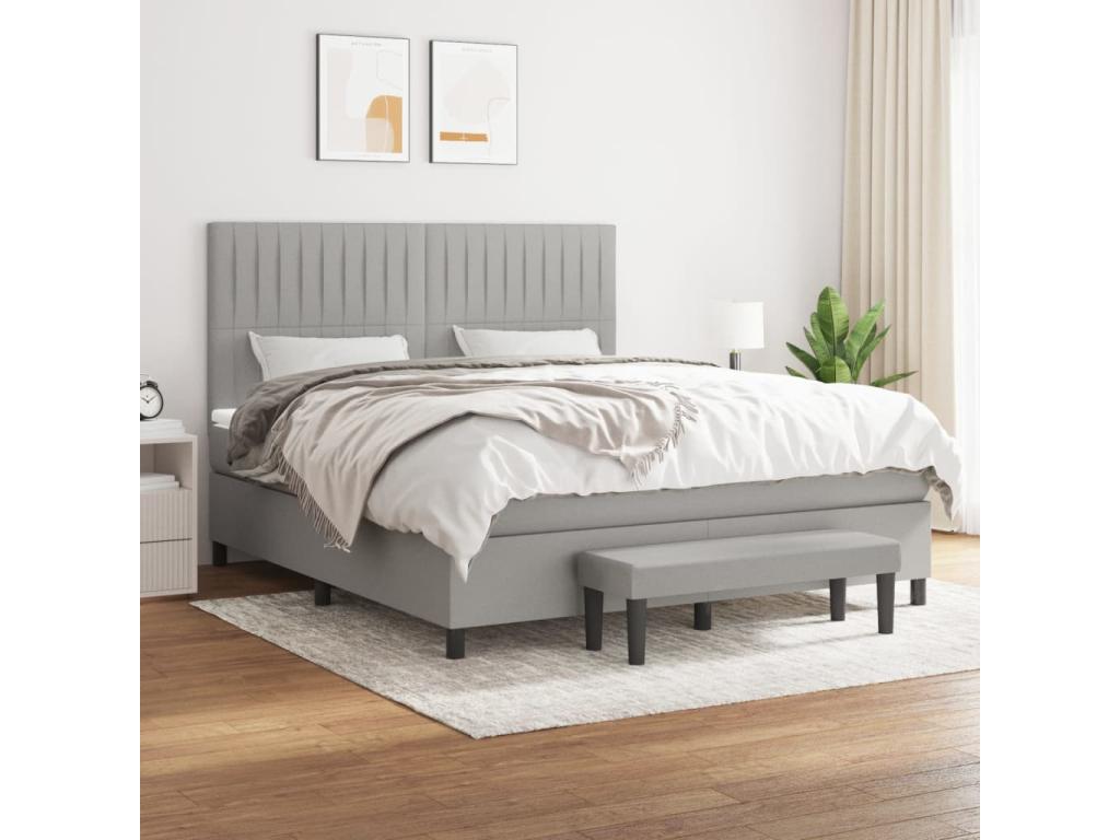Matelas en tissu gris, 180 x 200 x 20 cm