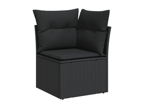 Ensemble de mobilier de jardin noir 11 pièces avec coussins, 55 x 62 x 69 cm