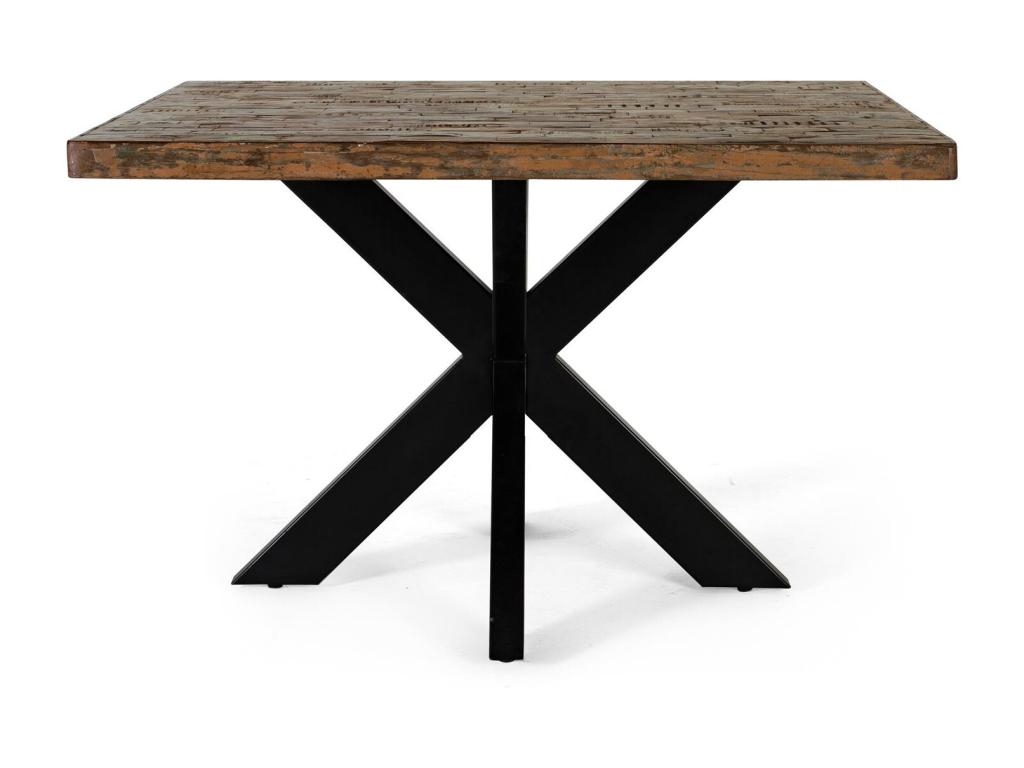 Table de salle à manger en métal multicolore, 120 x 120 x 78 cm