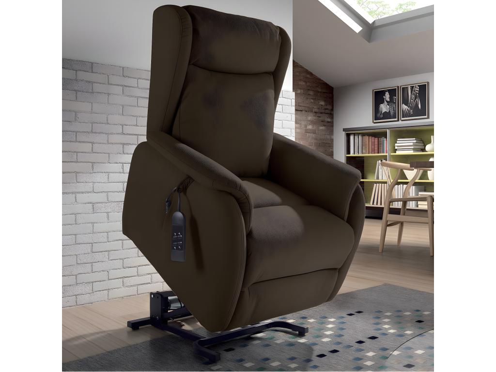 Fauteuil d'appoint en tissu marron, 75 x 80 x 67 cm