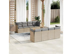 Ensemble de mobilier de jardin beige 9 pièces avec coussins, 55 x 55 x 37 cm - dlz1766568990910