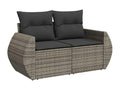 Ensemble de mobilier de jardin gris 6 pièces avec coussins, 55 x 62 x 69 cm