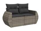 Ensemble de mobilier de jardin gris 6 pièces avec coussins, 55 x 62 x 69 cm
