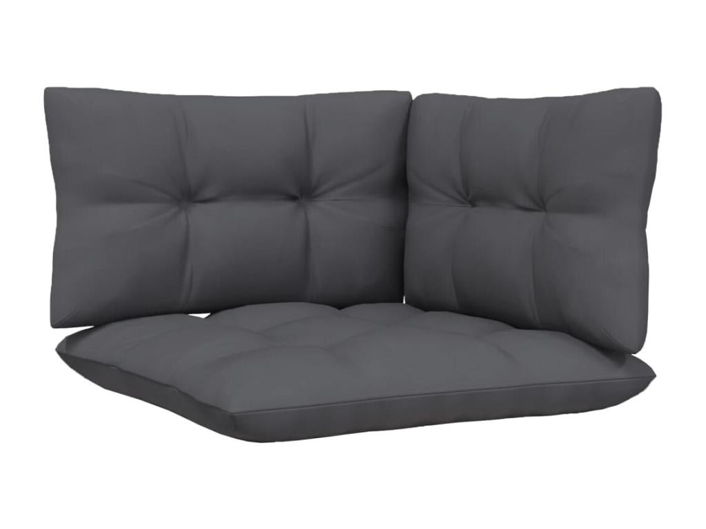 Ensemble de mobilier de jardin 9 pièces en pin noir avec coussins, 63,5 x 63,5 x 28,5 cm