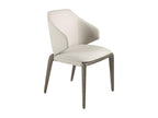 Fauteuil en cuir beige, 53 x 53 x 82 cm
