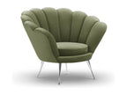 Fauteuil d'appoint en velours vert, 98 x 78 x 76 cm