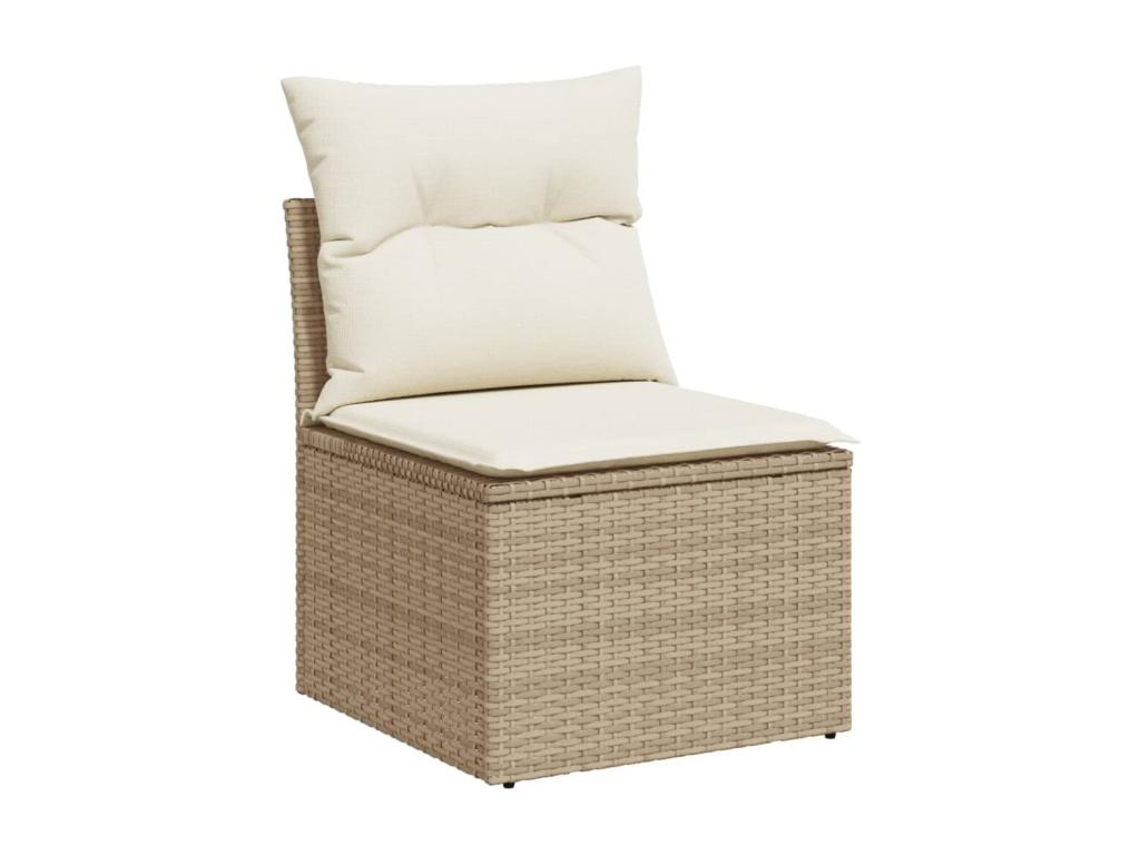 Ensemble de mobilier de jardin beige 4 pièces avec coussins, 55 x 62 x 69 cm