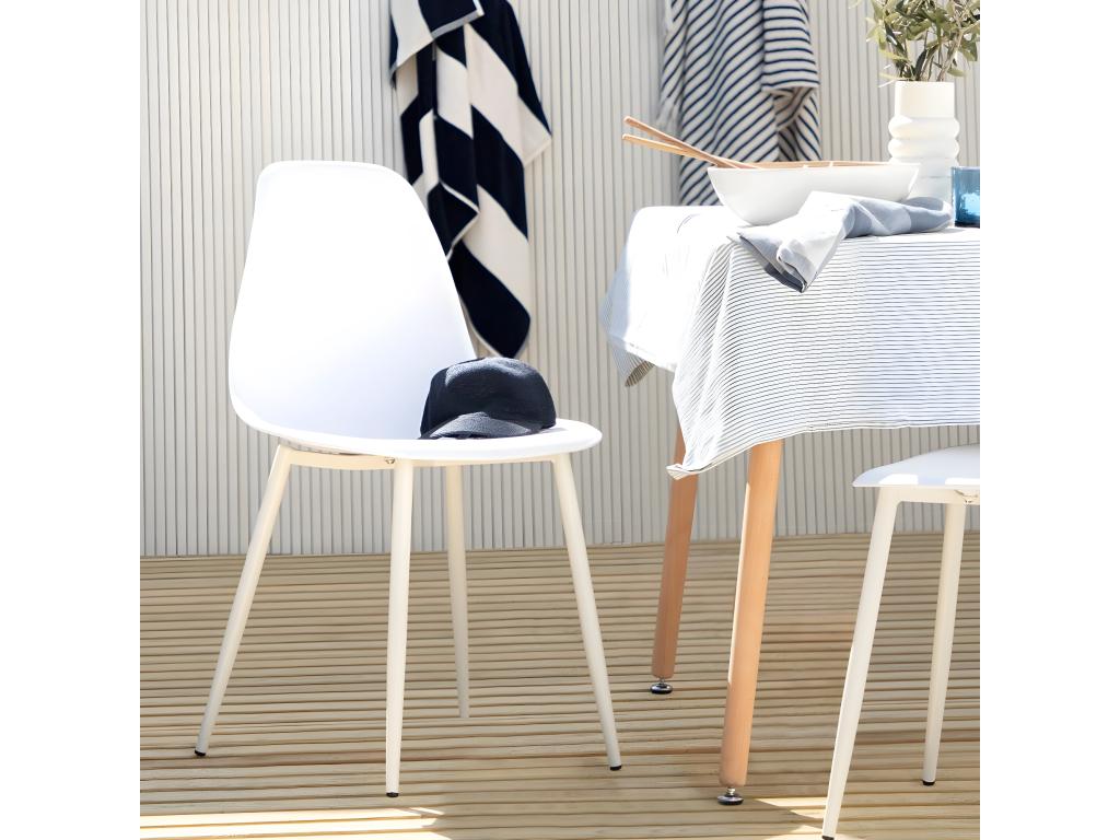 Chaise blanche, 43 x 43 x 80 cm