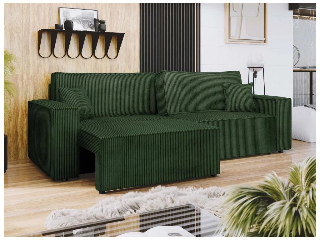 Canapé-lit vert, 245 x 90 x 83 cm