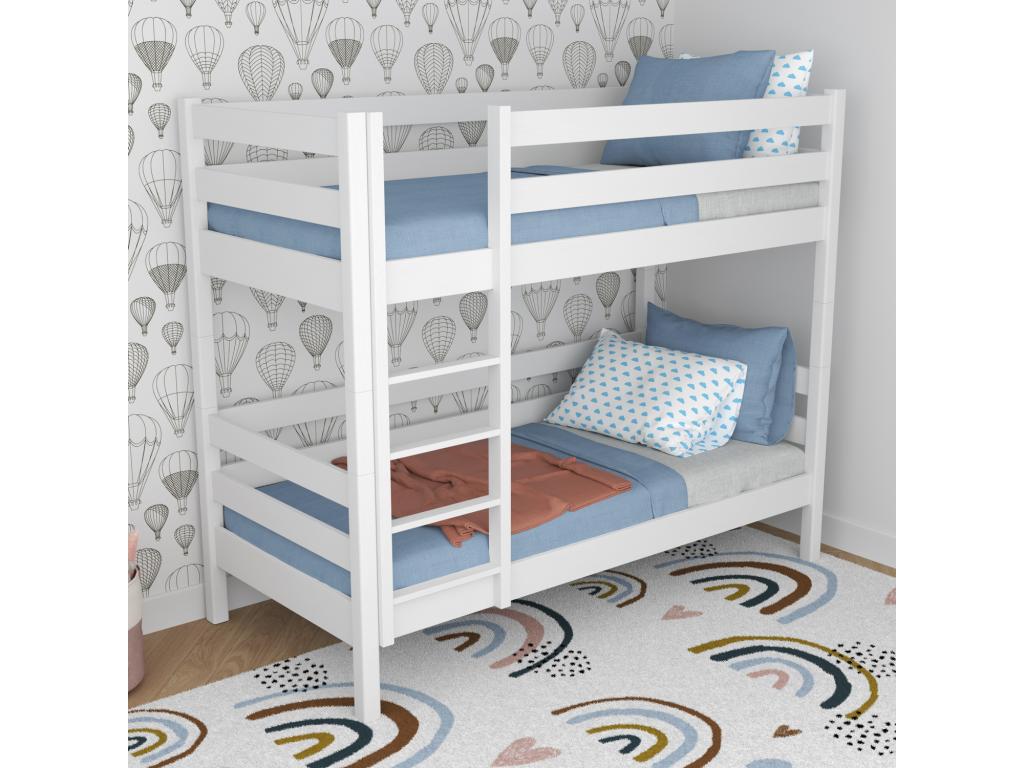 Cadre de lit superposé blanc, 198 x 98 x 176 cm