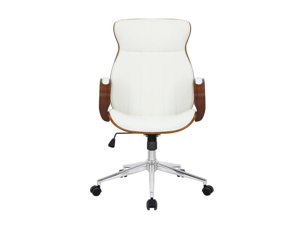 Fauteuil en similicuir blanc, 63 x 68 x 100 cm