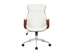 Fauteuil en similicuir blanc, 63 x 68 x 100 cm