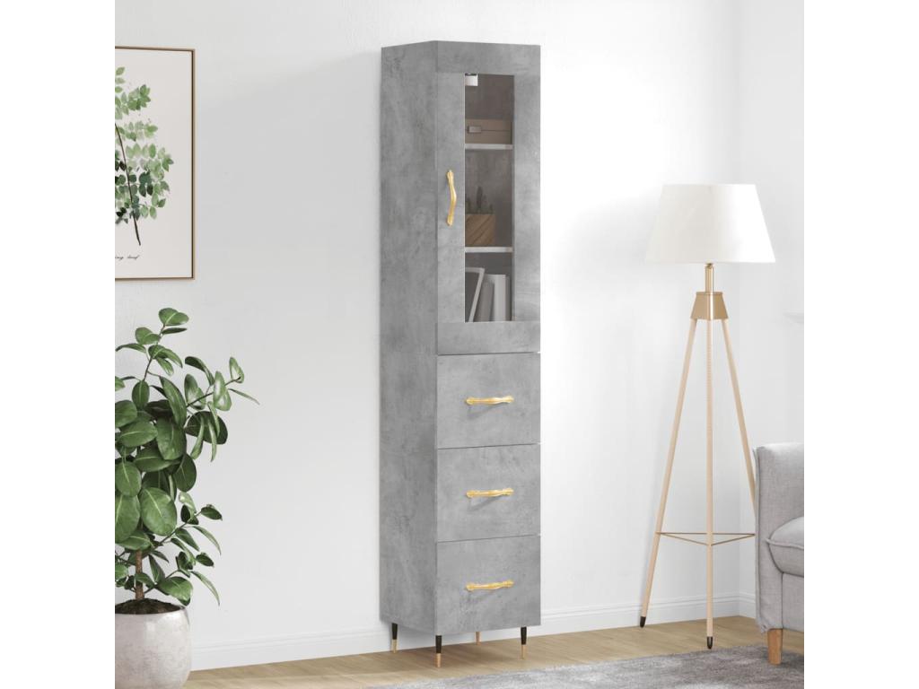 Buffet gris, 34,5 x 34 x 180 cm