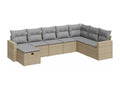 Ensemble de mobilier de jardin beige 8 pièces avec coussins, 83 x 62 x 69 cm