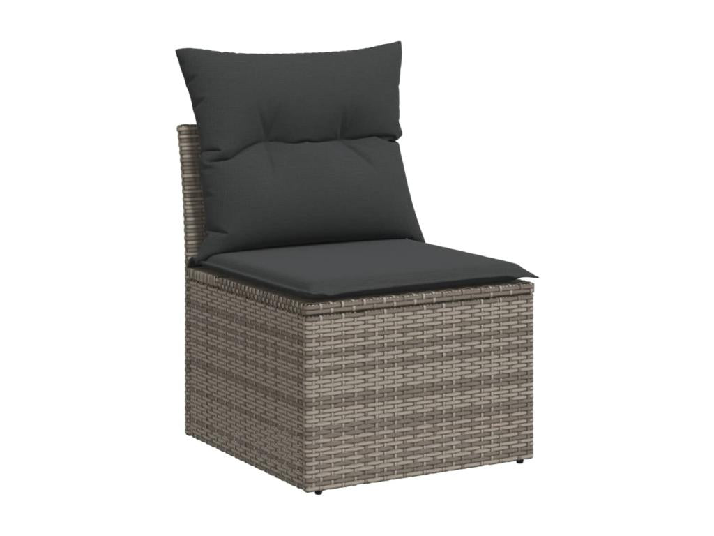 Ensemble de mobilier de jardin gris 6 pièces avec coussins, 55 x 62 x 69 cm