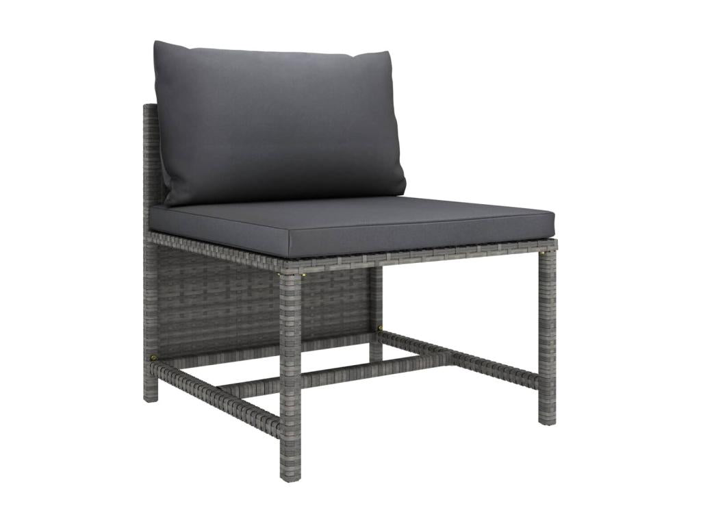 Ensemble de mobilier de jardin gris 9 pièces avec coussins, 70 x 70 x 67 cm