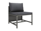 Ensemble de mobilier de jardin gris 9 pièces avec coussins, 70 x 70 x 67 cm