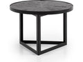 Table basse en bois massif noir, 58 x 58 x 40 cm