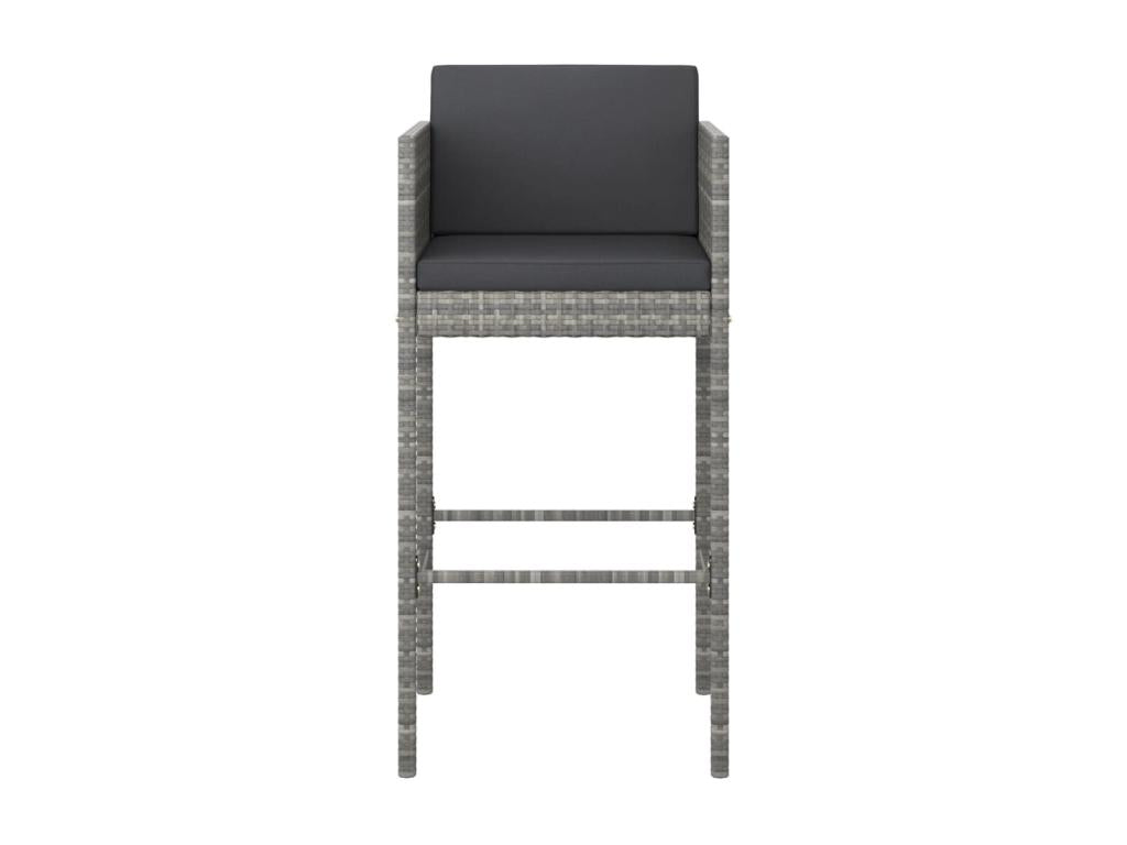 Ensemble de mobilier de jardin gris 3 pièces avec coussins, 180 x 90 x 77 cm