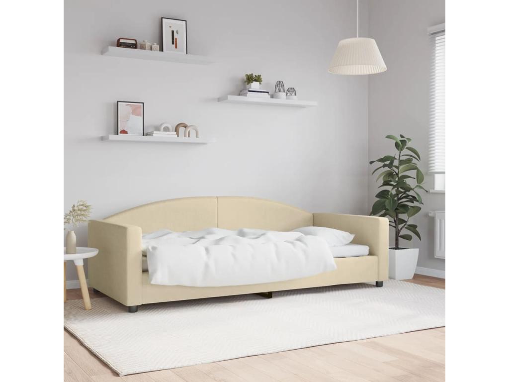 Matelas en tissu crème, 223 x 100 x 75 cm