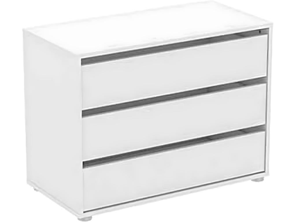 Commode blanche à 3 tiroirs, 58 x 39 x 79 cm