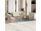 Ensemble de mobilier de jardin beige 7 pièces avec coussins, 62 x 62 x 69 cm