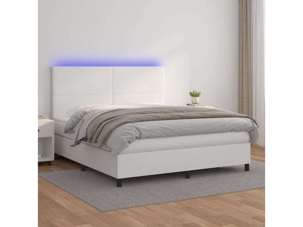 Matelas blanc avec éclairage LED, 203 x 180 x 118 cm