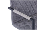 Fauteuil en cuir gris, 53 x 61 x 88 cm