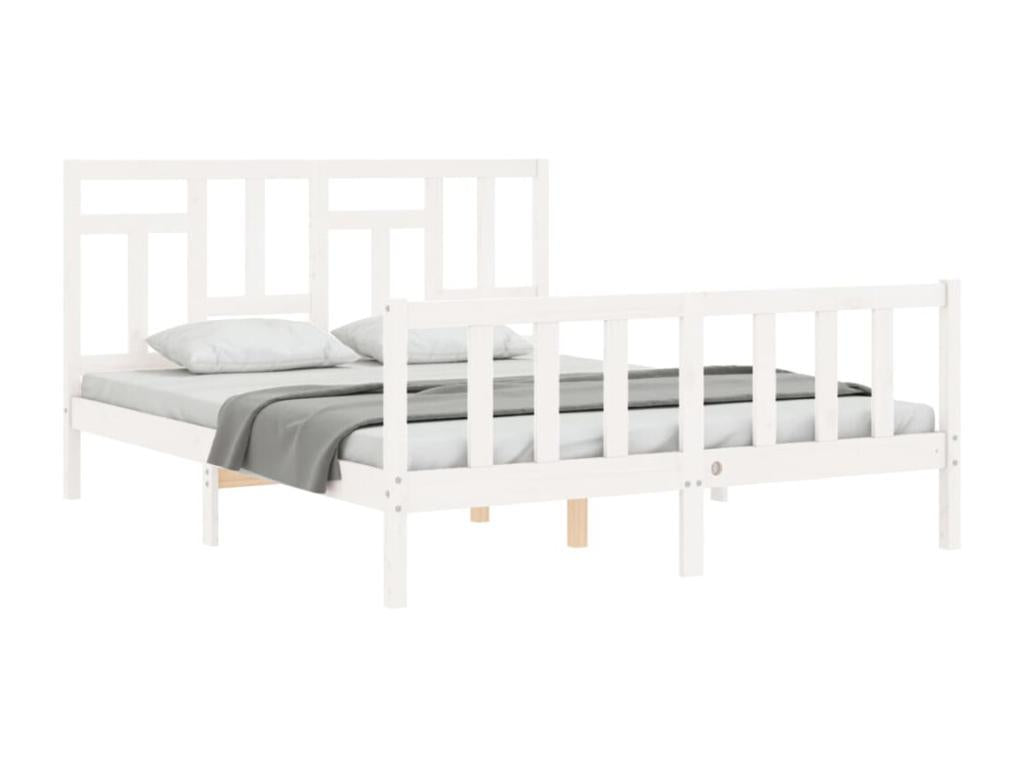 Matelas en bois de pin blanc, 205,5 x 155,5 x 100 cm