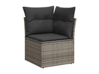 Ensemble de mobilier de jardin gris 11 pièces avec coussins, 62 x 62 x 69 cm