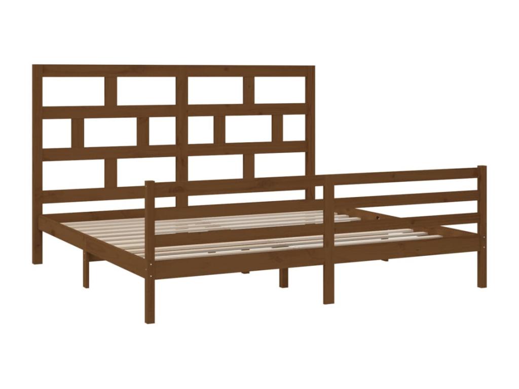 Matelas en bois massif brun, 205,5 x 206 x 100 cm