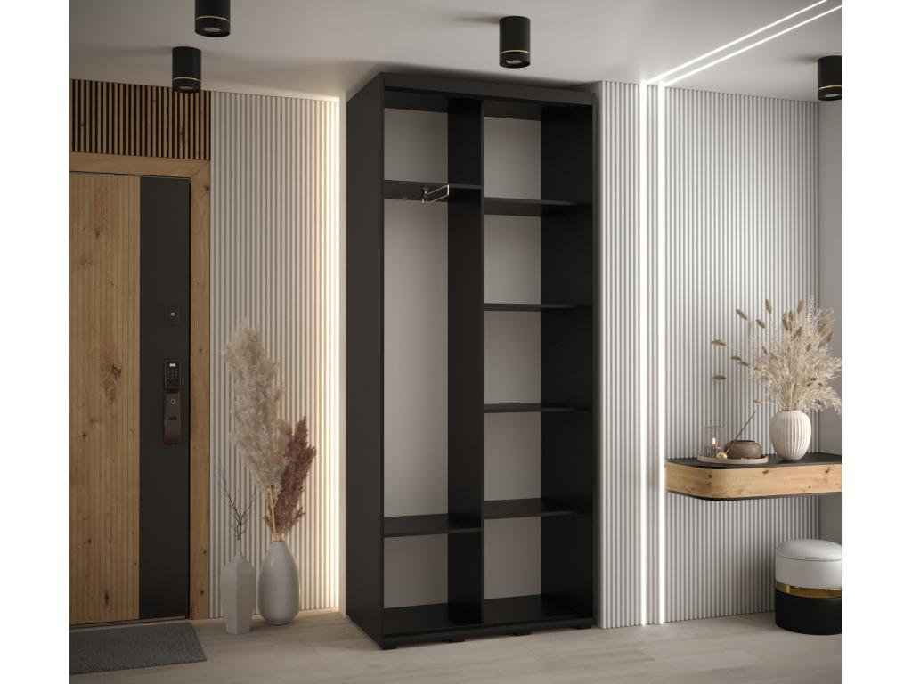 Armoire noire 2 portes, 110 x 45 x 235 cm