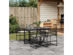 Ensemble de mobilier de jardin noir 5 pièces avec coussins, 65,5 x 69 x 62 cm