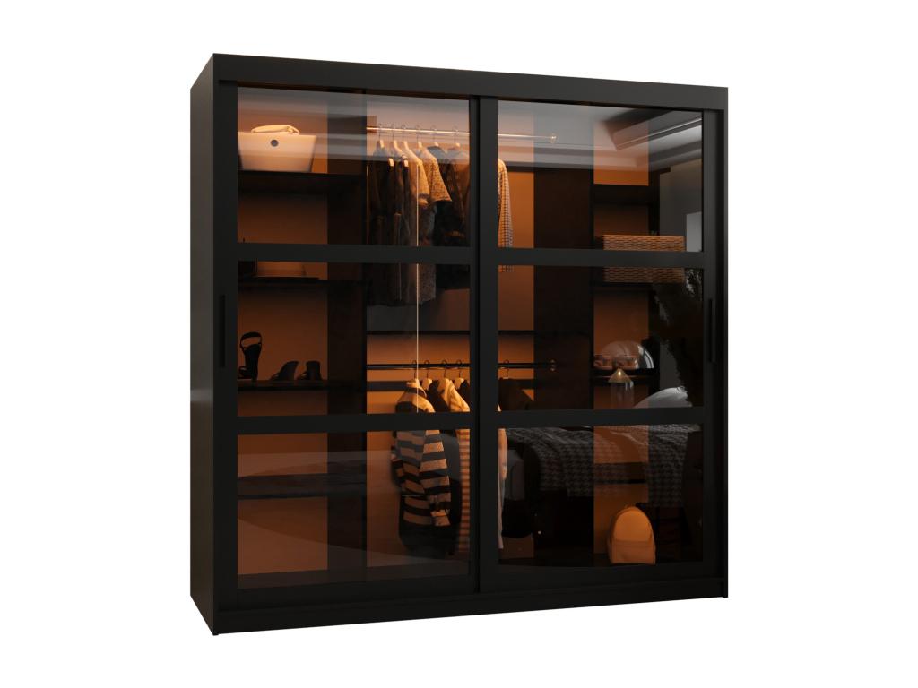 Armoire noire 2 portes, 180 x 62 x 200 cm - dlz1766569288894