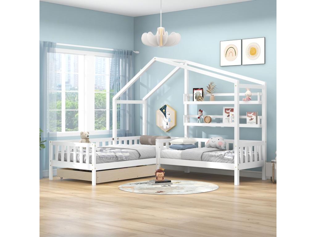 Étagère en pin blanc, 234 x 208 x 183 cm