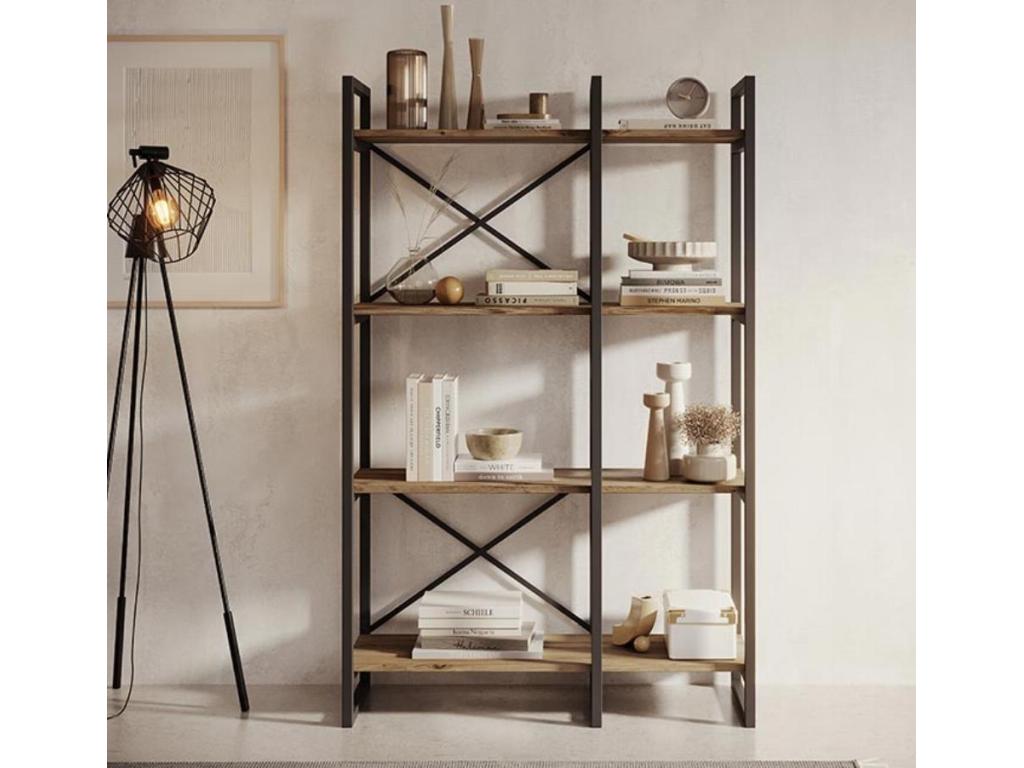 Étagère en pin noir, 87,5 x 30 x 138 cm