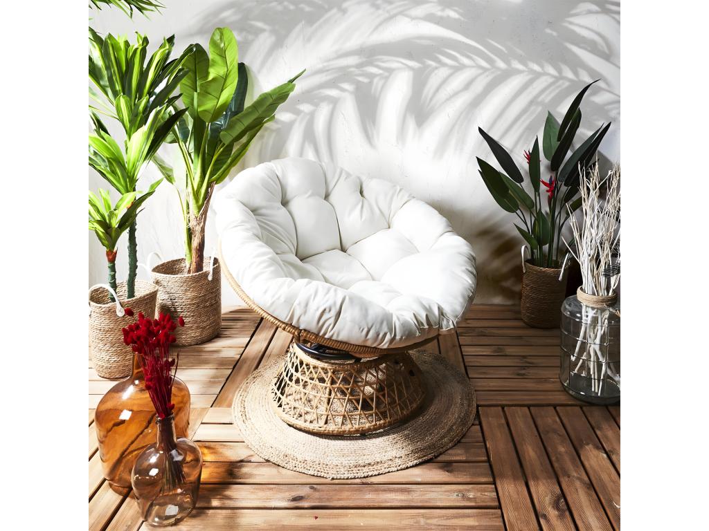 Fauteuil d'appoint blanc, 77 x 86 x 96 cm