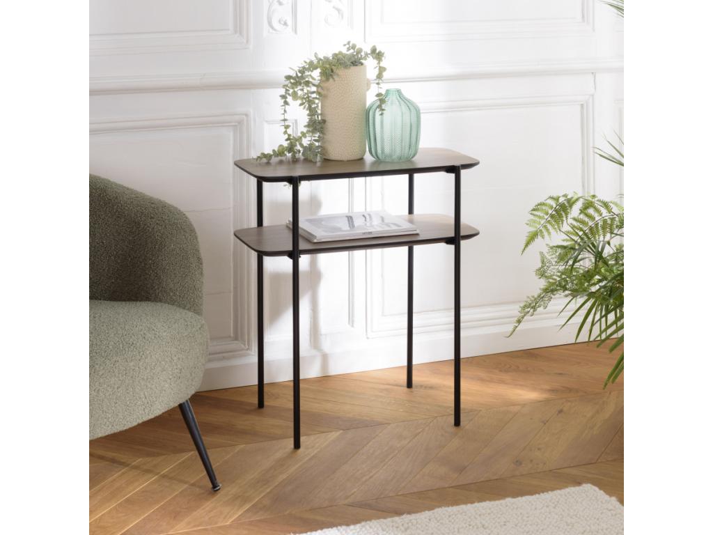 Table d'appoint en métal marron, 60,5 x 32 x 65 cm